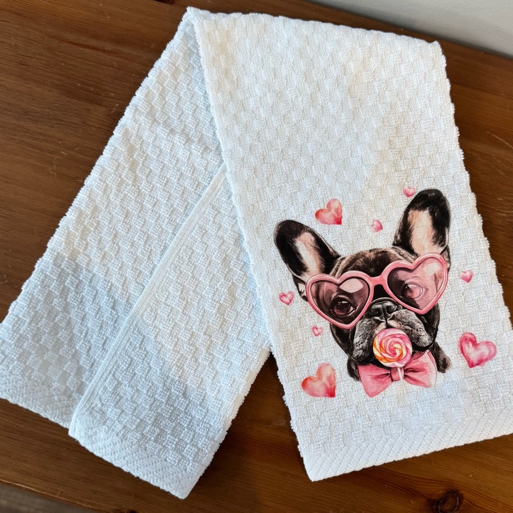 Valentine Dog Breed Kitchen Dish Towel - Picture 8 of 11